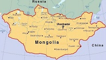 Mongolsko na mape